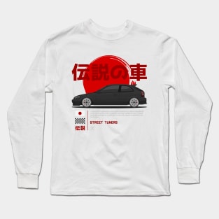 Midnight Racer Black EK 9 JDM Long Sleeve T-Shirt